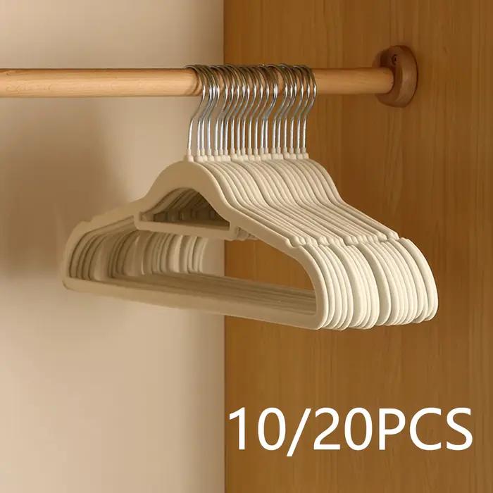 10/20 pièces de cintres en velours de haute qualité, cintres en feutre floqués antidérapants, cintre