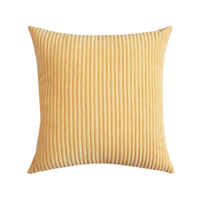 Housse de coussin en tissu velours côtelé rayé, couleur unie, 45/50/60CM, décoration de canapé-lit,