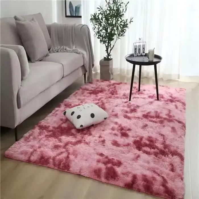 Tapis de chevet en laine de soie dégradée, pour chambre d'enfant, salon, chambre à coucher, antidéra