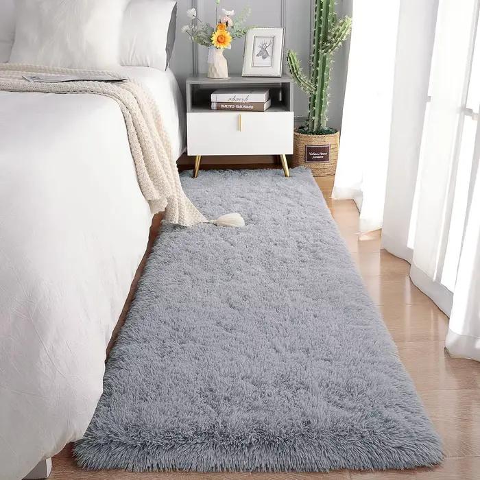 VIKAMA – tapis de chevet Simple de couleur unie, doux et antidérapant, pour chambre à coucher, tapis