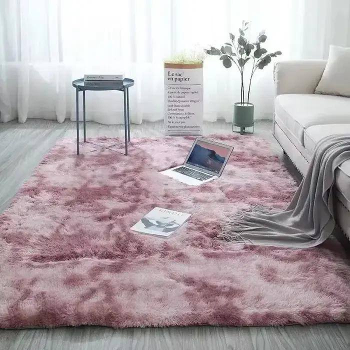 Tapis de chevet en laine de soie dégradée, pour chambre d'enfant, salon, chambre à coucher, antidéra