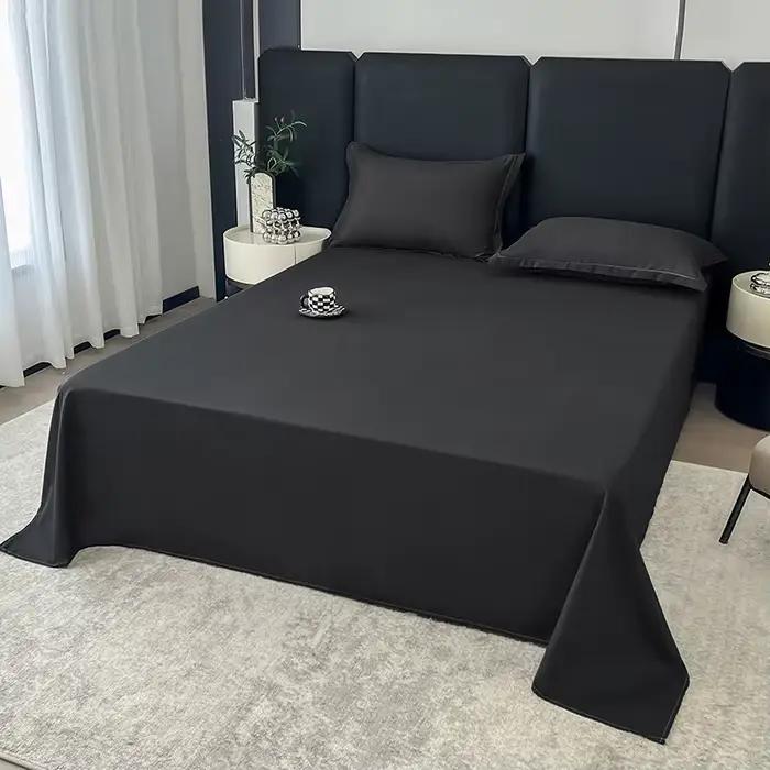 Drap de lit en coton égyptien doux, Textile de maison de luxe 400TC, draps plats 100% coton, linge d