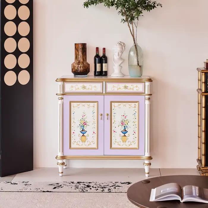 Meuble à chaussures de style français, rétro, gain de place pour salon, meuble de rangement de luxe,