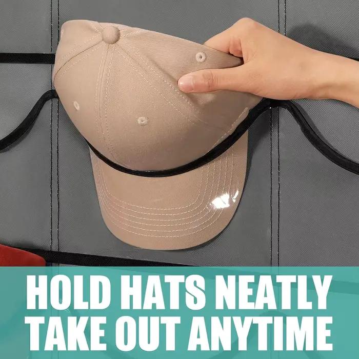 Organisateur de rangement pour chapeaux avec 27 poches transparentes, support de protection pour cha
