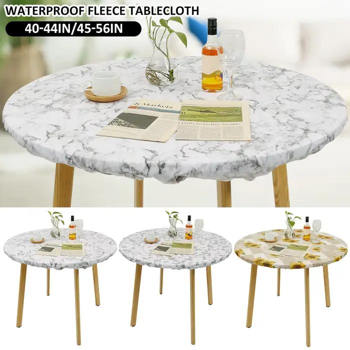Nappe ronde en PVC imperméable à l'huile, à bords élastiques, pour fête de mariage, décoration de ma
