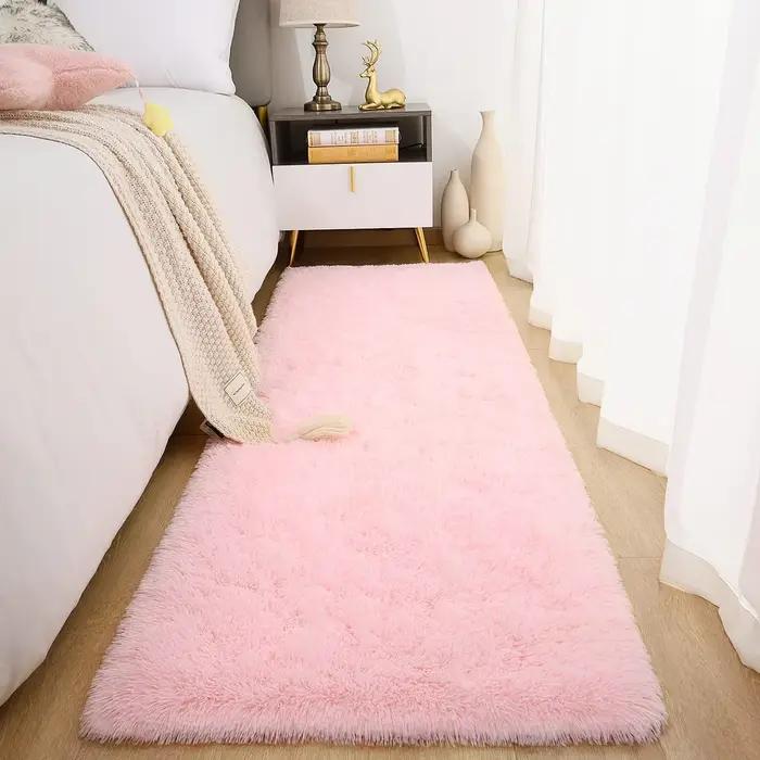 VIKAMA – tapis de chevet Simple de couleur unie, doux et antidérapant, pour chambre à coucher, tapis