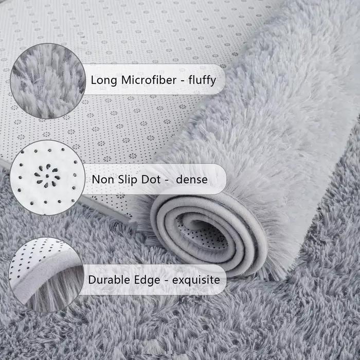 VIKAMA – tapis de chevet Simple de couleur unie, doux et antidérapant, pour chambre à coucher, tapis