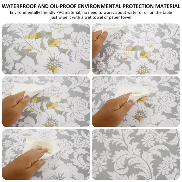 Nappe ronde en PVC imperméable à l'huile, à bords élastiques, pour fête de mariage, décoration de ma