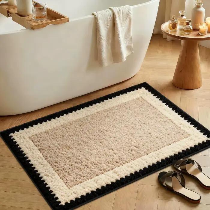 Tapis de sol de salle de bain en imitation cachemire
