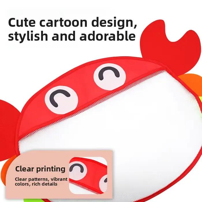Sac de rangement et de drainage en filet pour salle de bain et cuisine, avec ventouse, motif canard de dessin animé, pour enfants et bébés