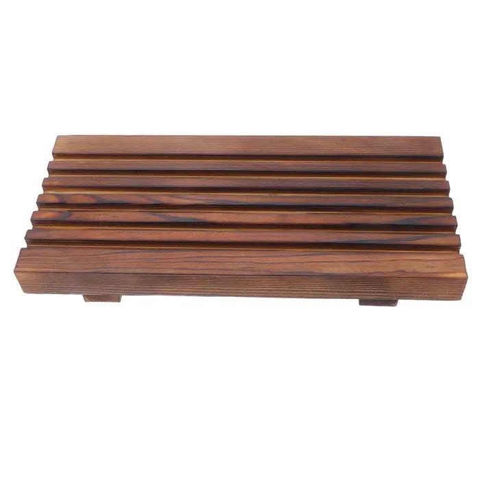 Plateau de salle de bain en bois, organisateur de comptoir 8,66x3,94 po, support de vanité rustique, rehausseur décoratif en bois, distributeur de savon pour évier
