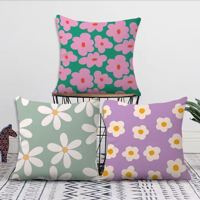 Housse de coussin mignonne en forme de fleur F