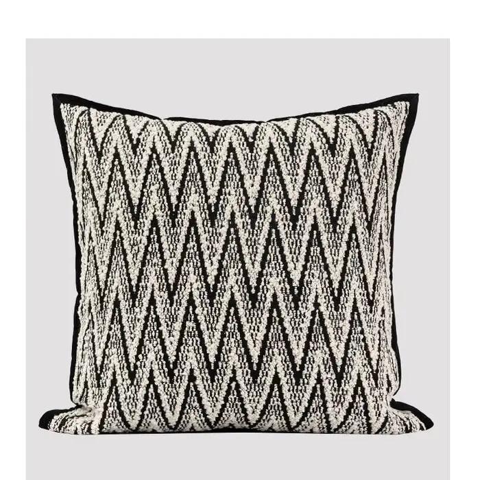 Housse de coussin de luxe à Texture Chevron Beige