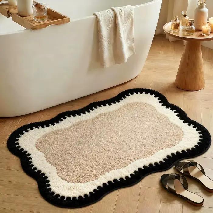 Tapis de sol de salle de bain en imitation cachemire