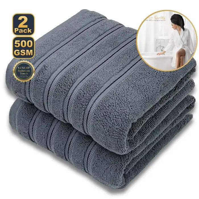 2 pièces/lot serviette de bain 100% coton doux fort absorbant