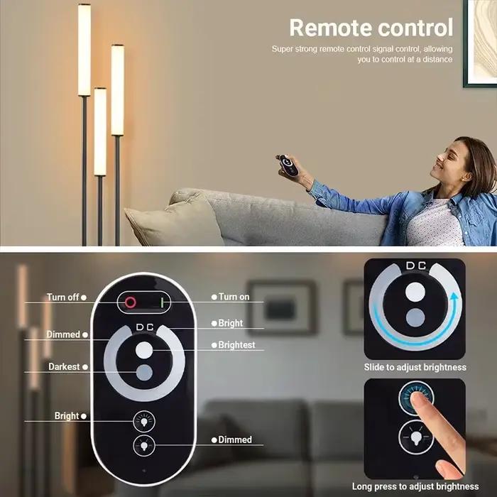 Lampe sur pied minimaliste moderne pour salon, avec rangement, trois têtes réglables, LED, luminaire décoratif d'intérieur pour la maison