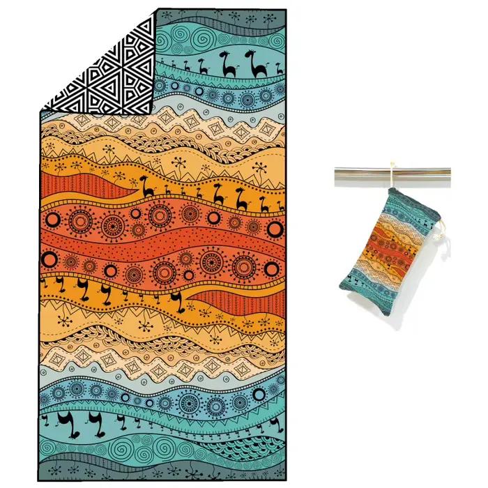 Serviette de bain en polaire imprimée double face