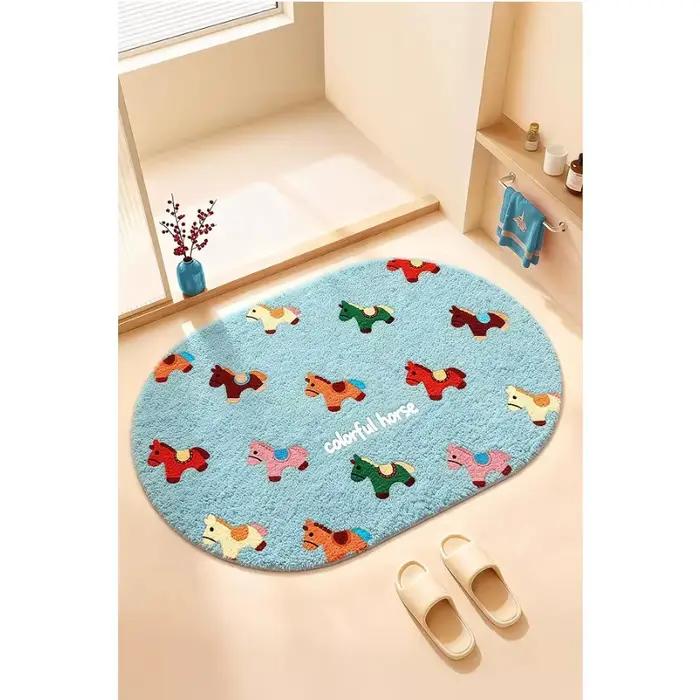 Tapis de sol de salle de bain en imitation cachemire