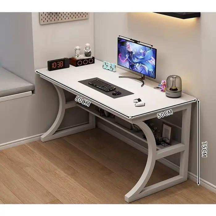 Table de jeu, table d'ordinateur de bureau pour la maison avec étagères, table et chaise de bureau, bureau simple, table d'écriture et d'apprentissage pour chambre à coucher