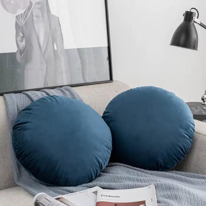 Housse de coussin circulaire en velours hollandais