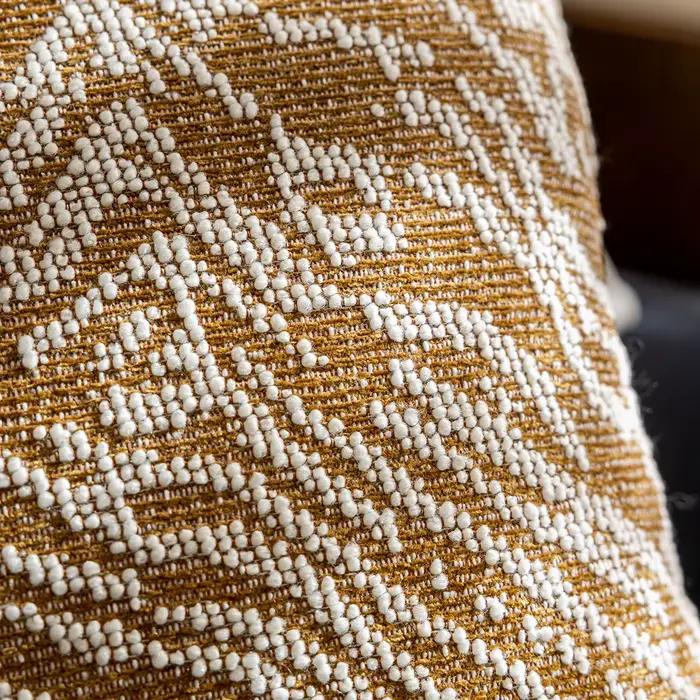 Housse de coussin Jacquard géométrique marron kaki français 45x45