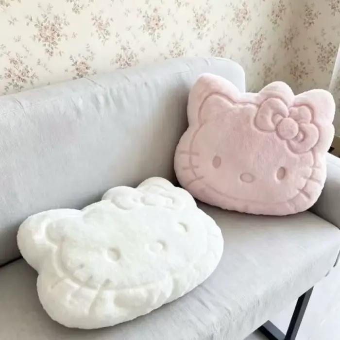Coussin en peluche Hello Kitty, coussin moelleux et mignon pour canapé, chevet, siège de voiture, chambre d'étudiant et décoration intérieure, cadeau