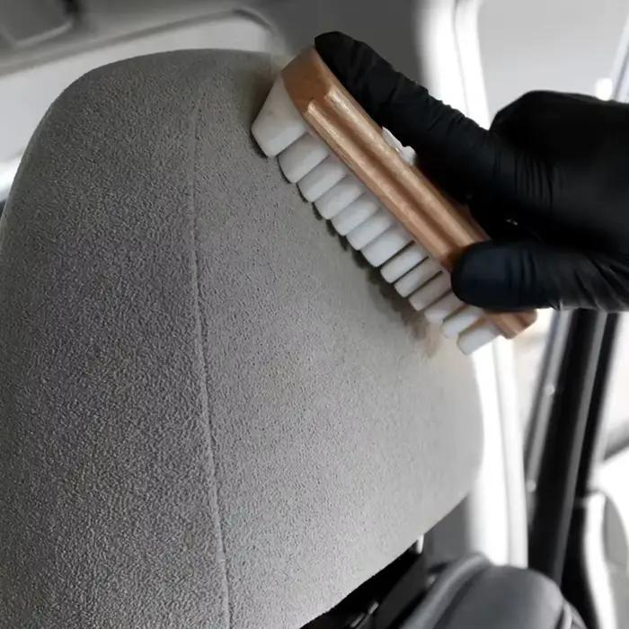 Brosse de nettoyage intérieur de voiture, brosse de soins de beauté, outil de nettoyage de tapisserie de voiture, bois, daim, peau de cerf, tissus en peluche