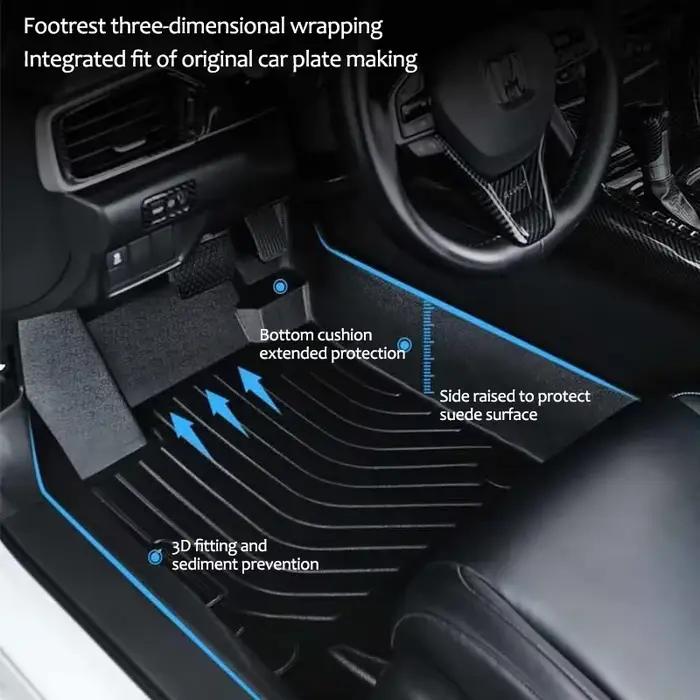 Tapis de sol de voiture pour BYD Sealion 07 EV 7 2024 2025 2026 3D TPE, imperméable, en cuir, boue, coussinet de pied, complet, accessoires