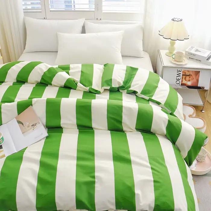 Juste de couette de style rayure pour chambre de fille