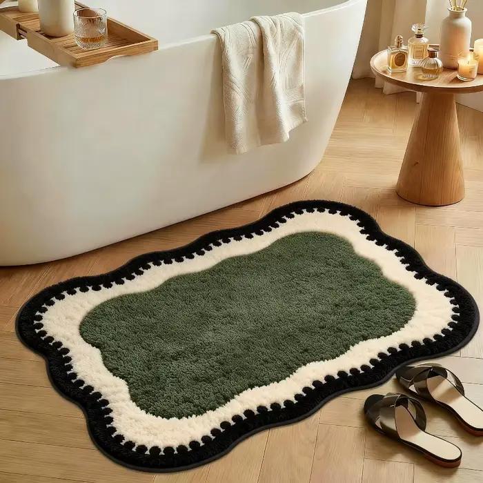 Tapis de sol de salle de bain en imitation cachemire