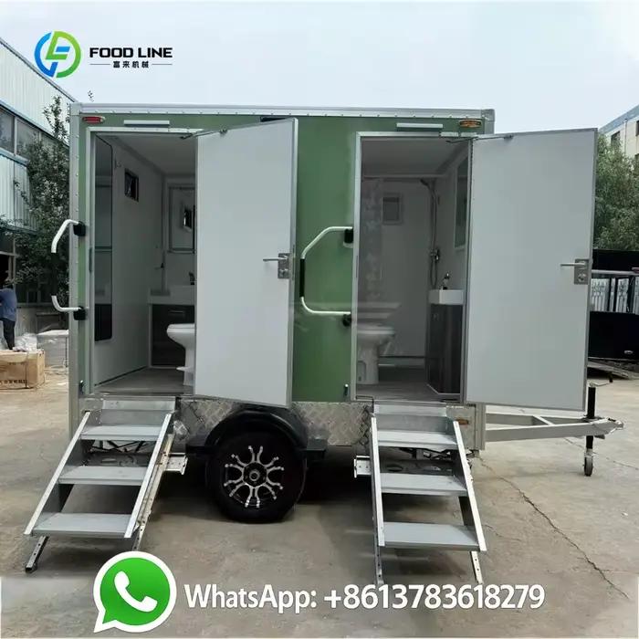 Unité de toilettes mobile extérieure personnalisée, moderne, double, écologique, durable et facile à nettoyer