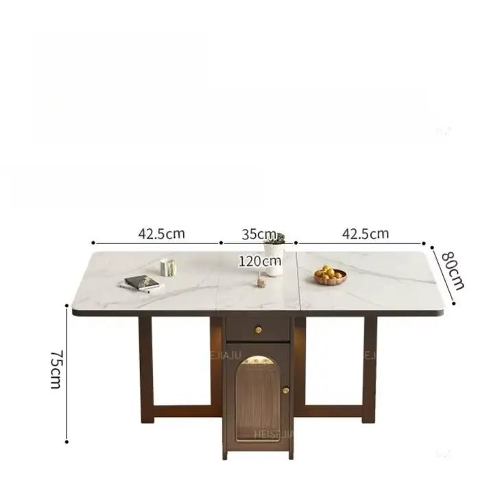 Table de salle à manger italienne de luxe, extensible, moderne, avec 6 chaises, table pliable vintage en bois, meubles de cuisine