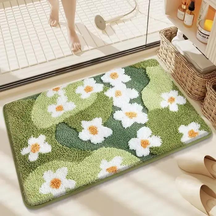 Tapis de bain en microfibre antidérapant à haute absorption