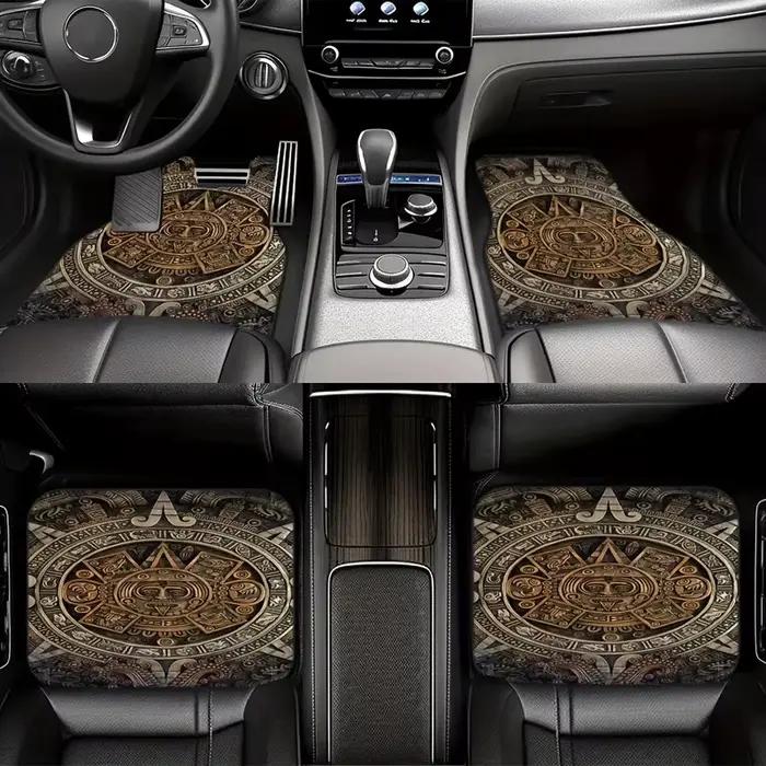Tapis de sol pour voiture, lot de 4, design tapis persan, tapis durables pour l'avant et l'arrière des voitures, camions et SUV