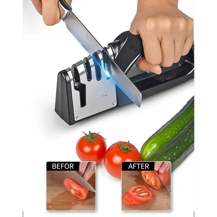 Affûteur de couteaux de cuisine 4 en 1, ensemble d'affûtage de couteaux multifonction à Base antidérapante Portable, accessoires de gadgets de cuisine