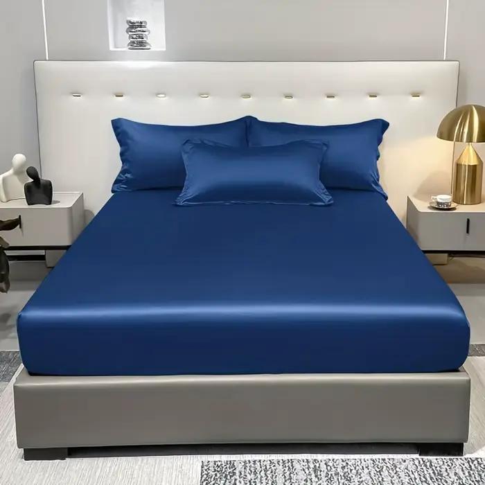 1 drap-housse en Satin de couleur unie