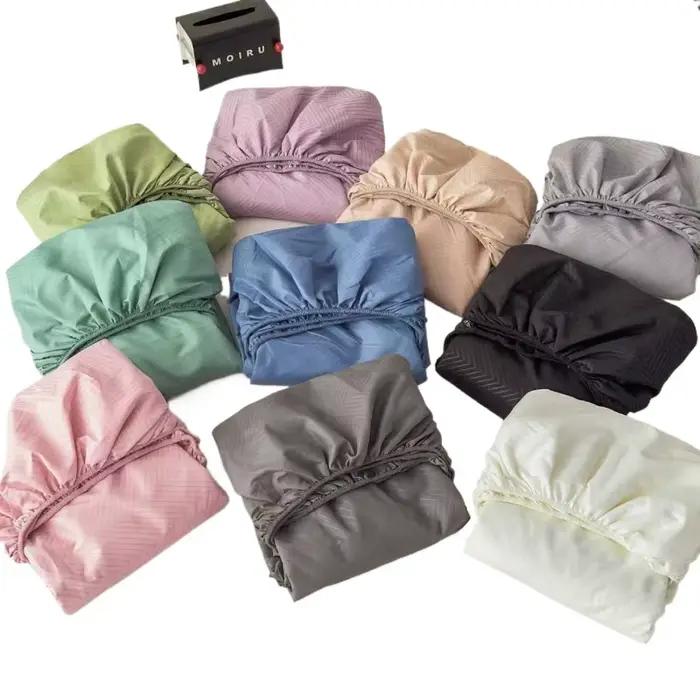 Nouvelle drap-housse en microfibre brossée gaufrée à poches profondes 360 ° Housse de matelas élastique tout autour