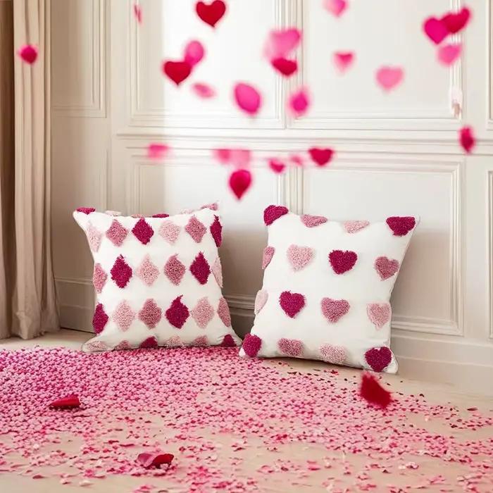 Housse de coussin de Couple rose
