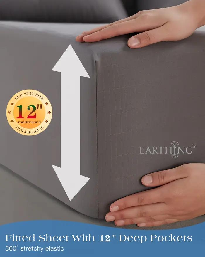 EARTHING – drap-housse de couleur grise