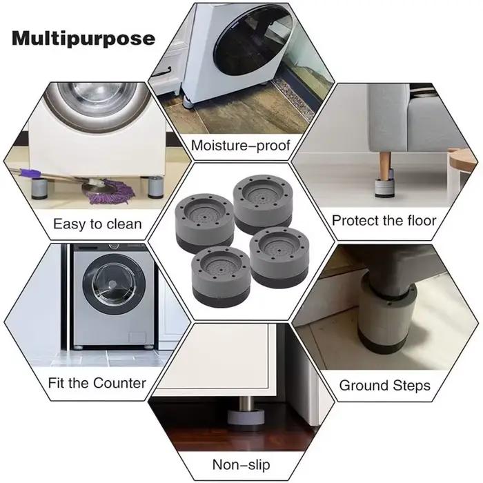Coussinets de pieds Anti-Vibration, tapis en caoutchouc, silencieux, universel, pour Machine à laver, Support de réfrigérateur, amortisseurs, Support de lave-linge, 4 pièces/ensemble