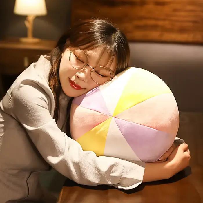 Coussin Boule Ronde en Velours de Style Nordique