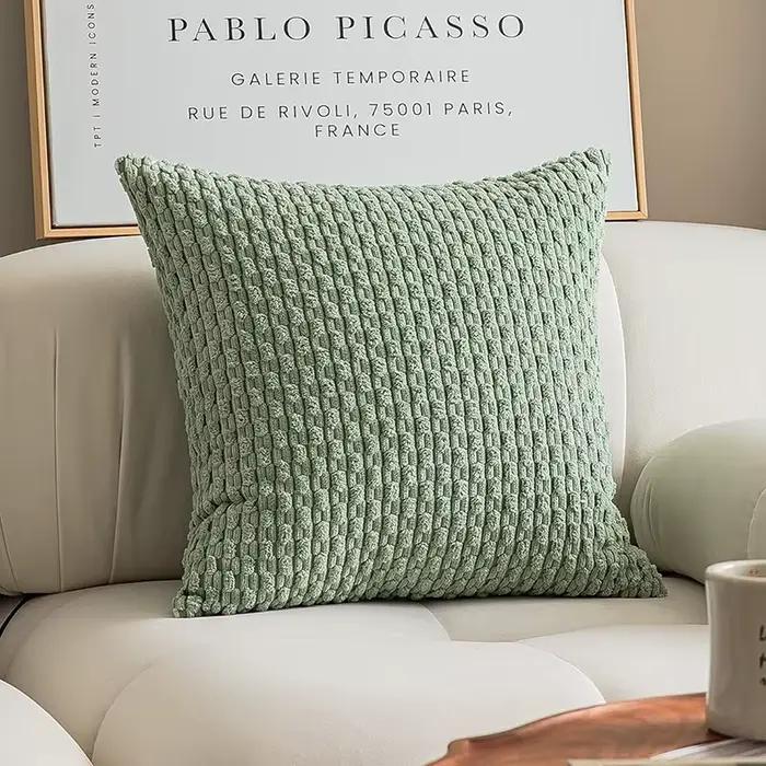 Housses de coussin décoratives vert sauge de printemps 18x18