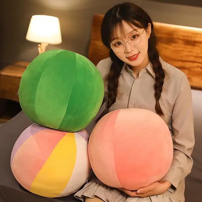 Coussin Boule Ronde en Velours de Style Nordique