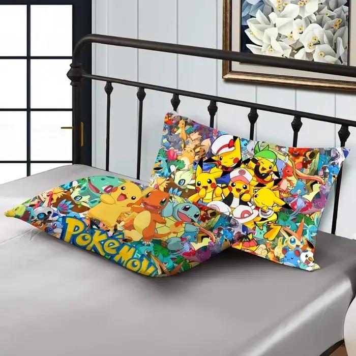 Juste de coussin en peluche Pokemon Pikachu, taie d'oreiller, décoration rectangulaire, housse de coussin Anime, voiture pour chambre à coucher, cadeaux de décoration, 60x40cm