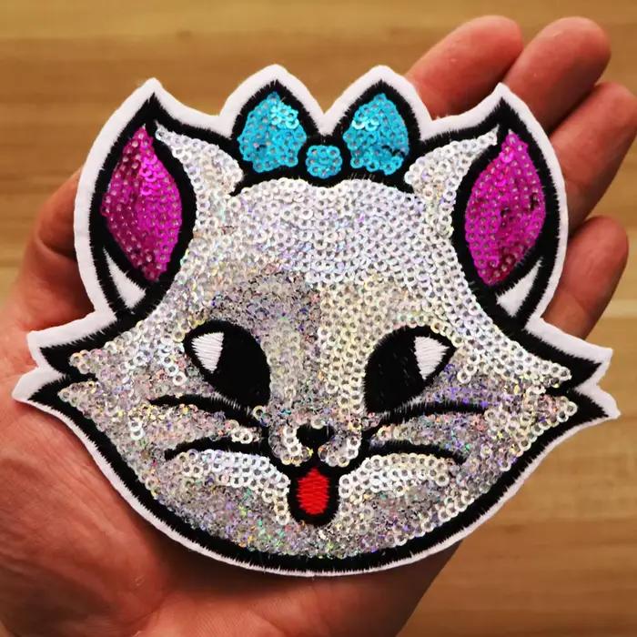Écussons à paillettes de dessin animé pour vêtements, autocollants de bricolage, applique sur les vêtements, patch animal Nairobi Orn, gril