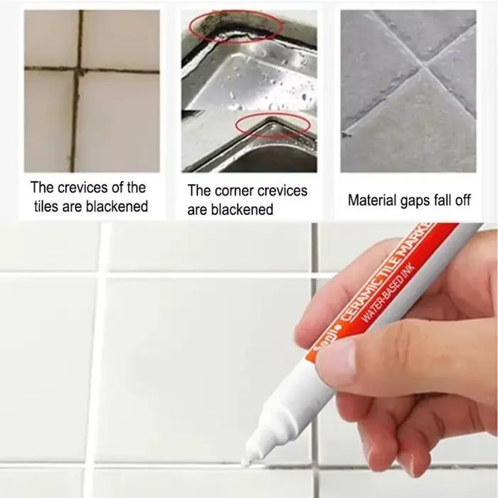 1/2 pièces Stylo de peinture pour joints, fournitures artistiques, marqueur mural imperméable, marqueurs de peinture pour salle de bain, accessoires de décoration pour carrelage et sol