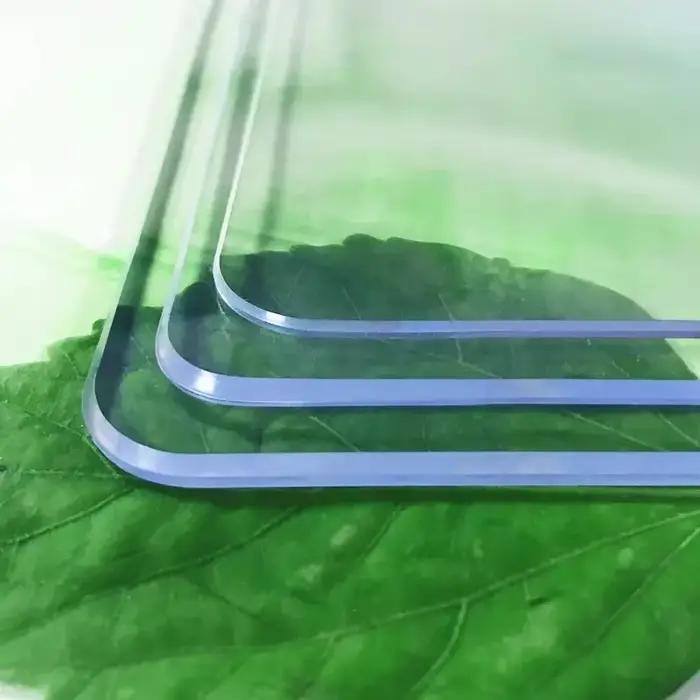 Tapis de Table en verre souple 2.0 MM, nappe transparente en PVC, couverture de Table rectangulaire imperméable, tapis de Table de cuisine résistant à l'huile