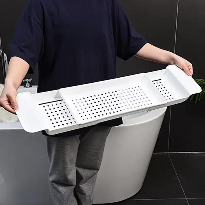 Support de rangement de baignoire rétractable multifonction