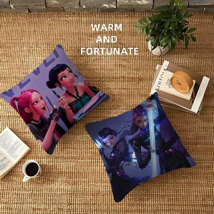 Housse de coussin Kpop D-demon Hunters, décoration de style farmhouse, housses de coussin décoratives pour canapé