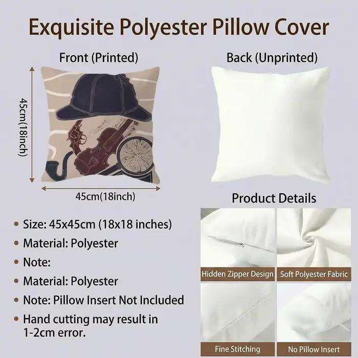 Housse de coussin décorative Sherlock Holmes